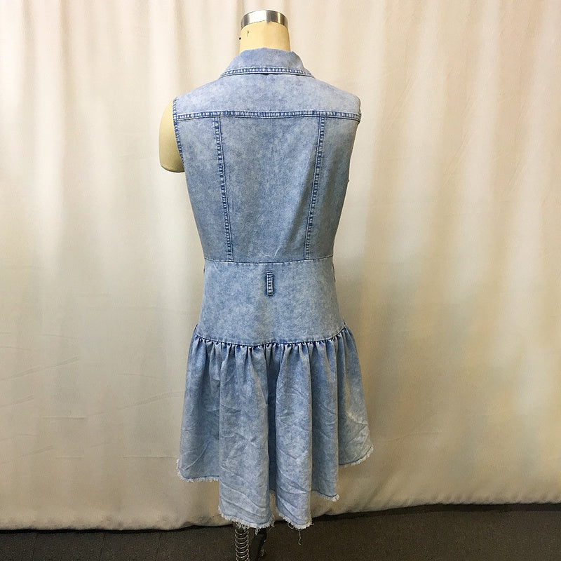 Women's ruffle Vintage Western Cowboy Dress, Elegant Deep V Neck