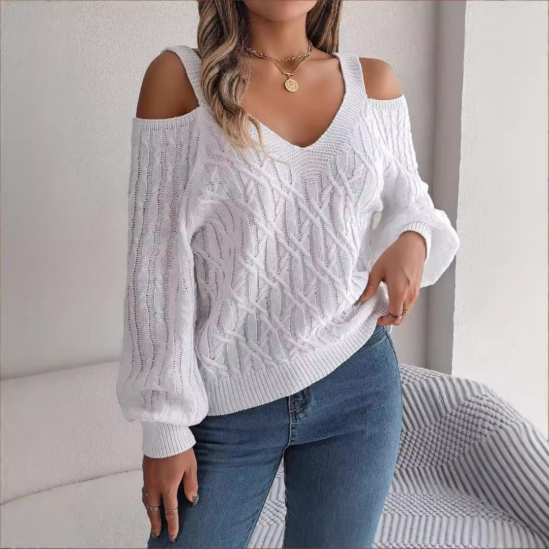 Women’s Autumn-Winter off Shoulder long Sleeve Sweater