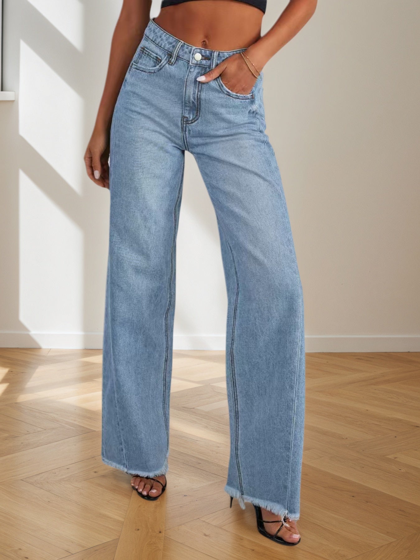 Women's casual Denim Wide Leg jeans
