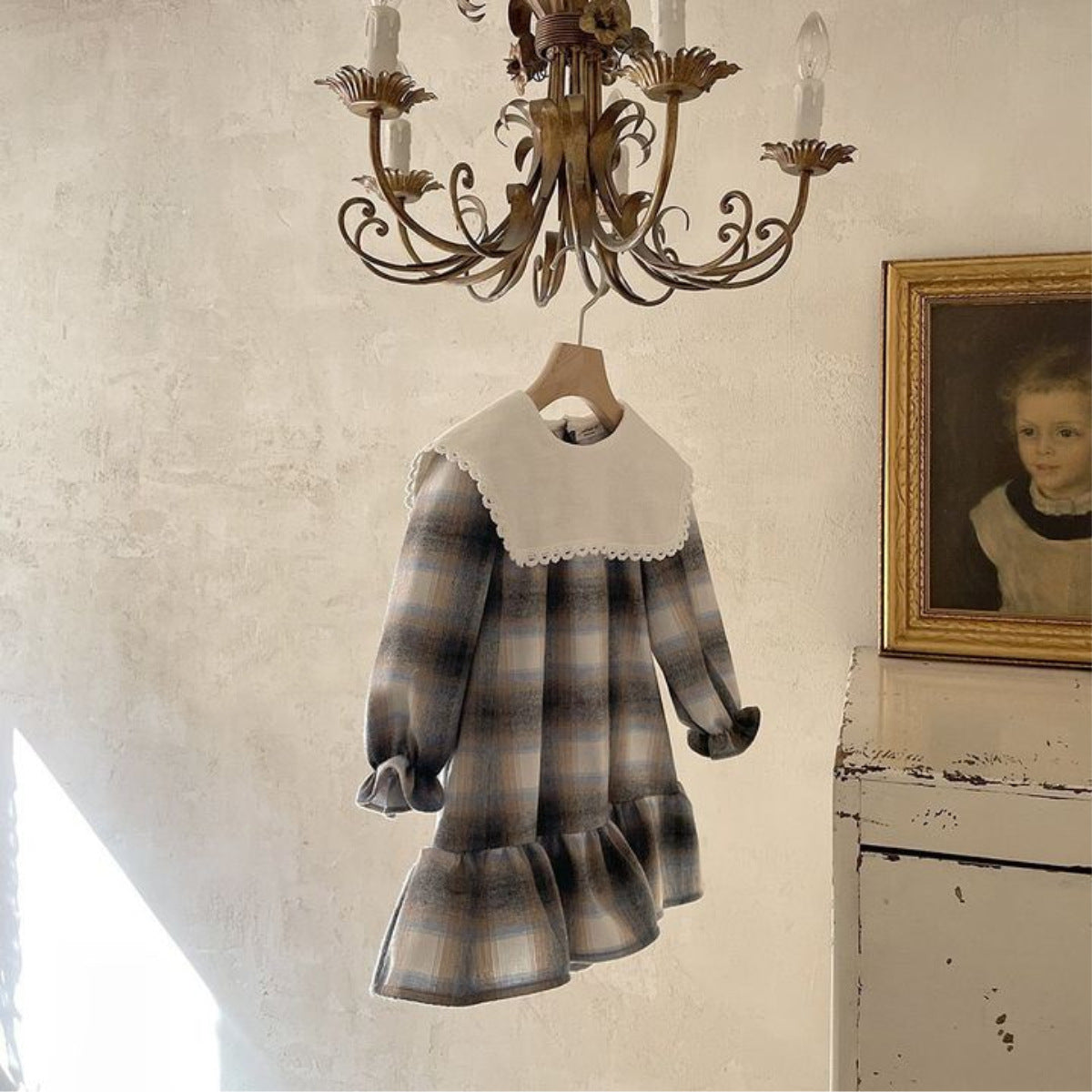 Baby Girls Lace-Trimmed Puff Sleeve Princess Dress