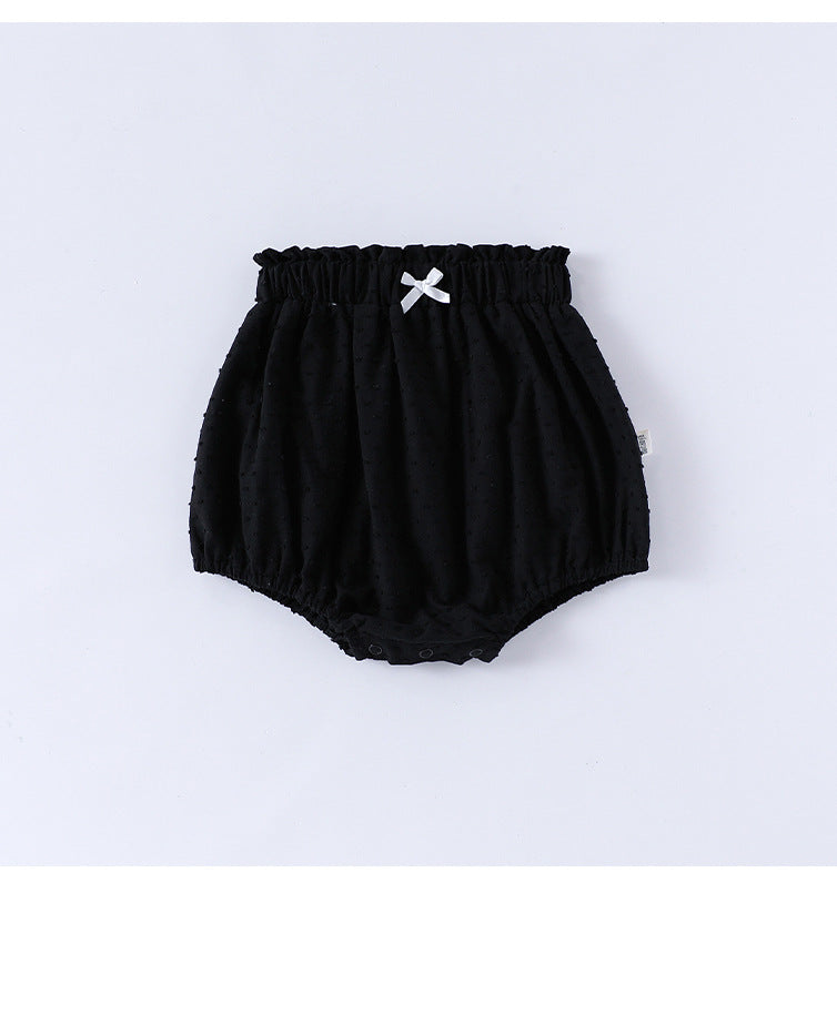 Summer Arrival Baby Girls Short Sleeves Butterfly-Bows Pattern Top and Bloomers Clothing Sets